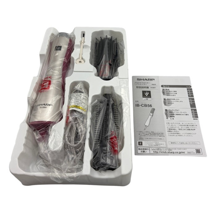 未使用品 シャープ プラズマクラスターイオンヘアスタイラー レッド系 IB-CB56-R SHARP カールドライヤー ヘアケア 家電 温風 冷風 中古 W４