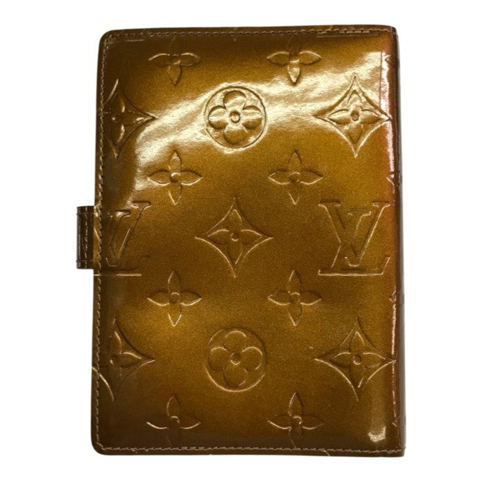 LOUIS VUITTON ルイヴィトン ヴェルニ アジェンダPM 手帳カバー ユニセックス エナメル システム手帳 ブラウン系 中古 T1