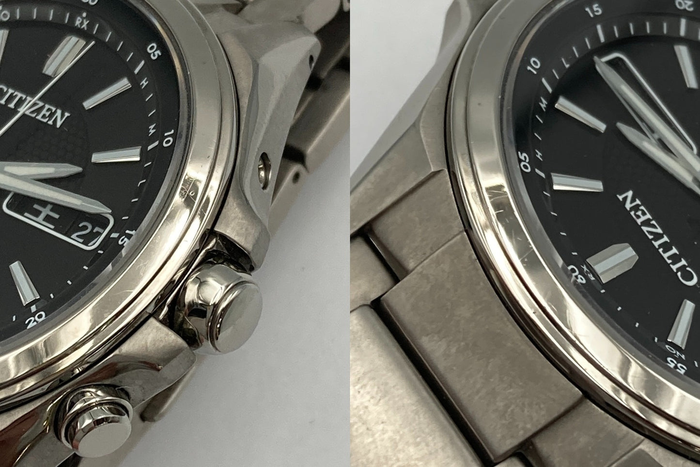 CITIZEN シチズン アテッサ デイデイト エコドライブ 電波時計 AT6040-58E 中古 D4