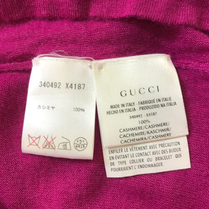 GUCCI グッチ ニット トップス レディース 長袖 ニット 薄手 ハート柄 ピンク系 Sサイズ セーター ブランド 秋 冬 中古 KW1