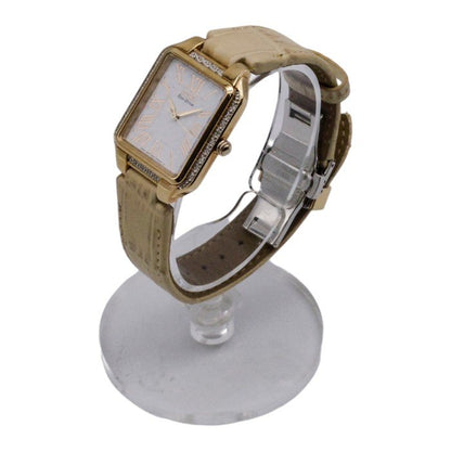 CITIZEN Eco-Drive レディース アナログ ソーラー 腕時計 レザー E031-S117798 中古 a1