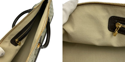 LOUIS VUITTON ルイヴィトン アルマロン ハンドバッグ モノグラムミニ カーキ/ブラウン 廃番 M92206 ブランド レディース キャンバス 中古 W４