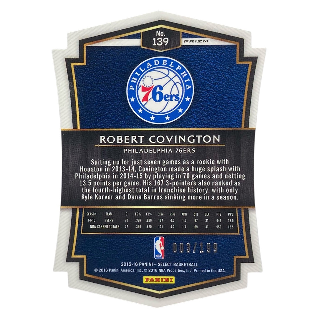 PANINI NBAカード SELECT PRIZM DIE CUT ROBERT COVINGTON PHILADELPHIA 76ERS /199 #139 中古 IT2