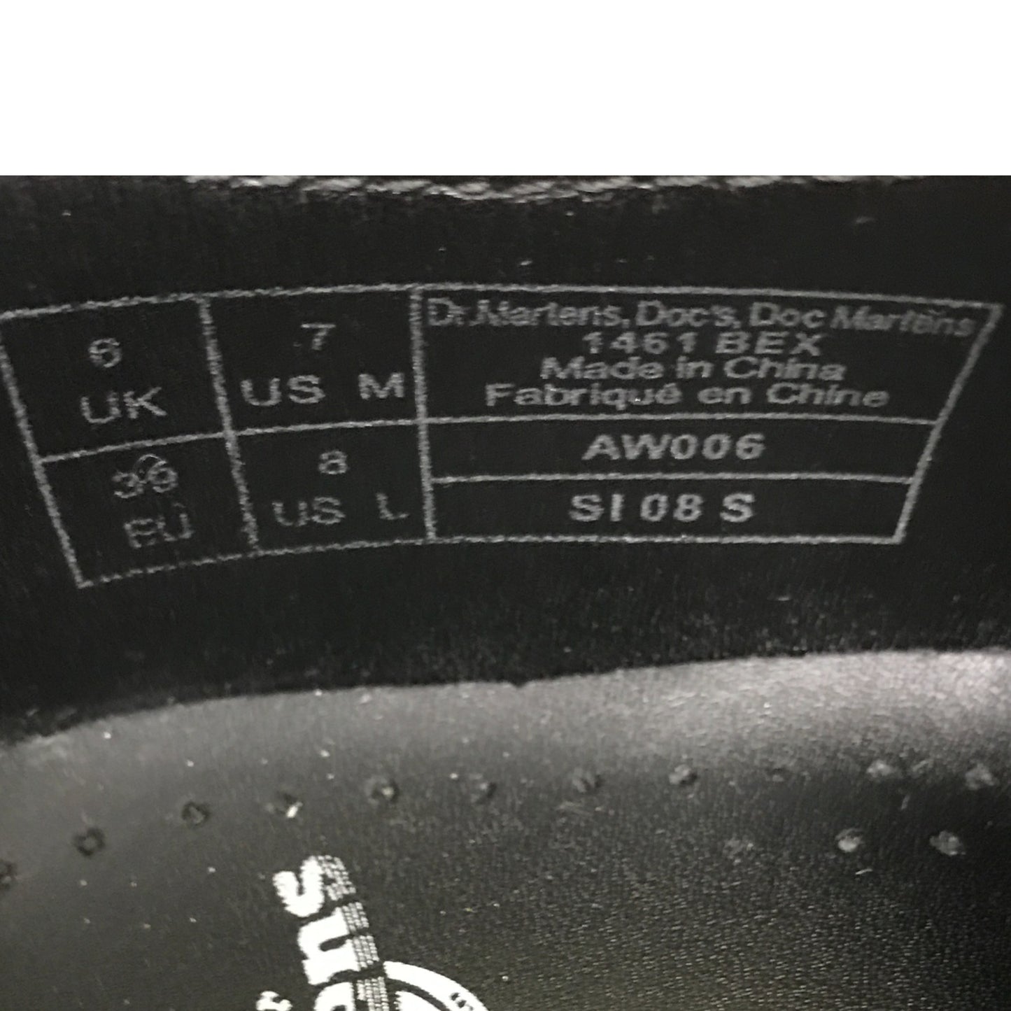 Dr.Martens ドクターマーチン 3ホール シューズ レディース CORE 1461 BEX ベックス 21084001 ブラック UK6(25cm) ブーツ メンズ 靴 レザー 本革 中古 Ｗ1