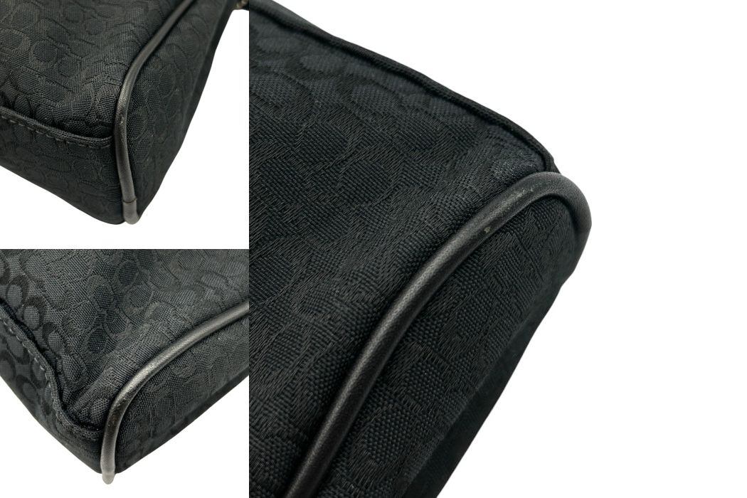 COACH コーチ ミニシグネチャー セカンドバッグ F05094 メンズ レディース ブラック お出かけ 中古 W４
