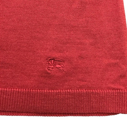 BURBERRY LONDON バーバリー ニットトップス レディース ウール セーター タートルネック チェック柄 リブ編み レッド 2サイズ FB042-923-16 中古 T1