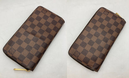LOUIS VUITTON ルイヴィトン ダミエ エベヌ ジッピーウォレット ラウンドファスナー 長財布 ブラウン N60015 中古 D4