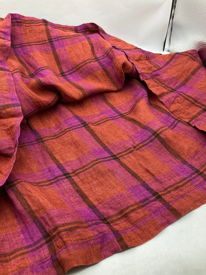 nofl ノフル チェック柄 リネン スカート サイズM～L 中古 D4