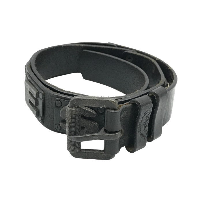 DIESEL ディーゼル ベルト メンズ レザー ロゴ プレート ピン式 ブラック 85cm 中古 T1