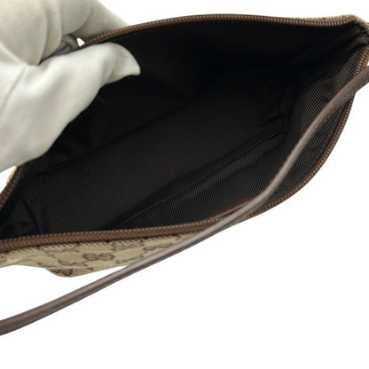 GUCCI グッチ GGキャンバス アクセサリーポーチ ミニ ハンド バッグ 039 1103 2123 鞄 ブランド 小さめ ブラウン 中古 W４