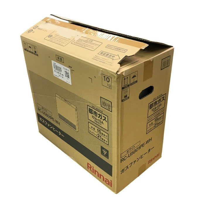 リンナイ スタンダード ガスファンヒーター ホワイト 都市ガス12A・13A用 木造15畳/コンクリ21畳まで RC-U5801PE-WH 中古 T1