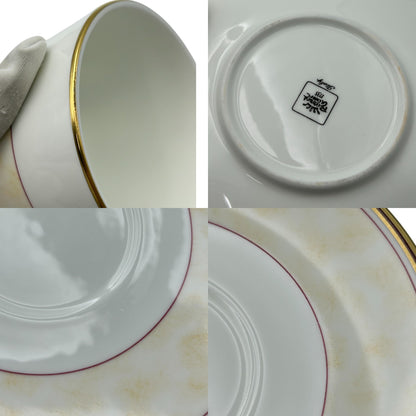 【中古】 Richard Ginori リチャードジノリ ジオカルティン プリマクラッセコラボ カップ＆ソーサー シュガーポット クリーマー ５客セット 洋食器 廃盤 ブランド 紅茶 ティー W４