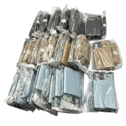 iPhone16 ショルダー付き レザー調 スマホケース ベージュ ブラック 水色 アイフォン16 スマホショルダー レディース かわいい 中古 W４