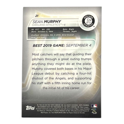 TOPPS MLBカード BOWMAN'S BEST SEAN MURPHY OAKLAND ATHLETICS /99 #21 中古 IT2