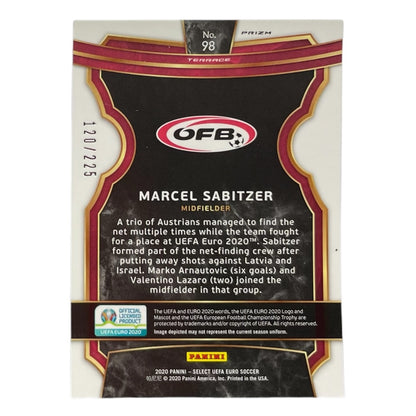 PANINI サッカーカード SELECT UEFA EURO PRIZM MARCEL SABITZER AUSTRIA /225 #98 中古 IT2