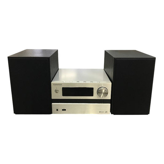 KENWOOD ケンウッド ミニコンポ シルバー/ブラック コンパクトHi-Fiシステム Bluetooth セパレート アルミパネル M-EB50-S 中古 T1