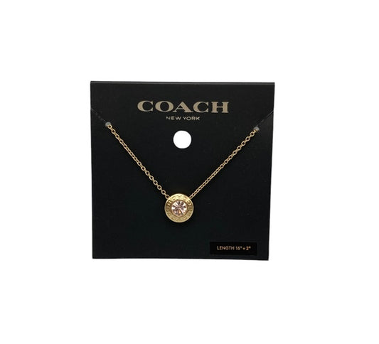 COACH コーチ オープンサークルストーンネックレス F54514 中古 D4