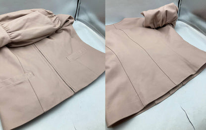JEAN-LOUIS SCHERRER ジャン＝ルイ・シェレル 羊革 レザージャケット サイズS レディース 中古 D4