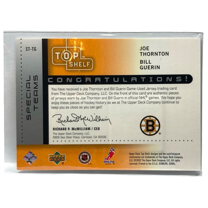 UPPER DECK NHLカード TOP SHELF JOE THORNTON BILL GUERIN BRUINS 75/99 #ST-TG 中古 IT2