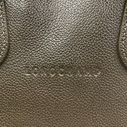 LONGCHAMP ロンシャン ハンドバッグ レディース レザー シンプル アーチ型 ジップ ブラウン 中古 T1