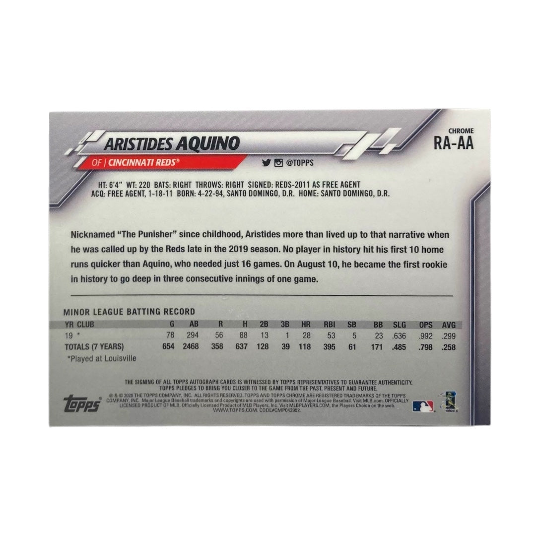 TOPPS MLBカード CHROME ARISTIDES AQUINO CINCINNATI REDS #RA-AA 中古 IT2