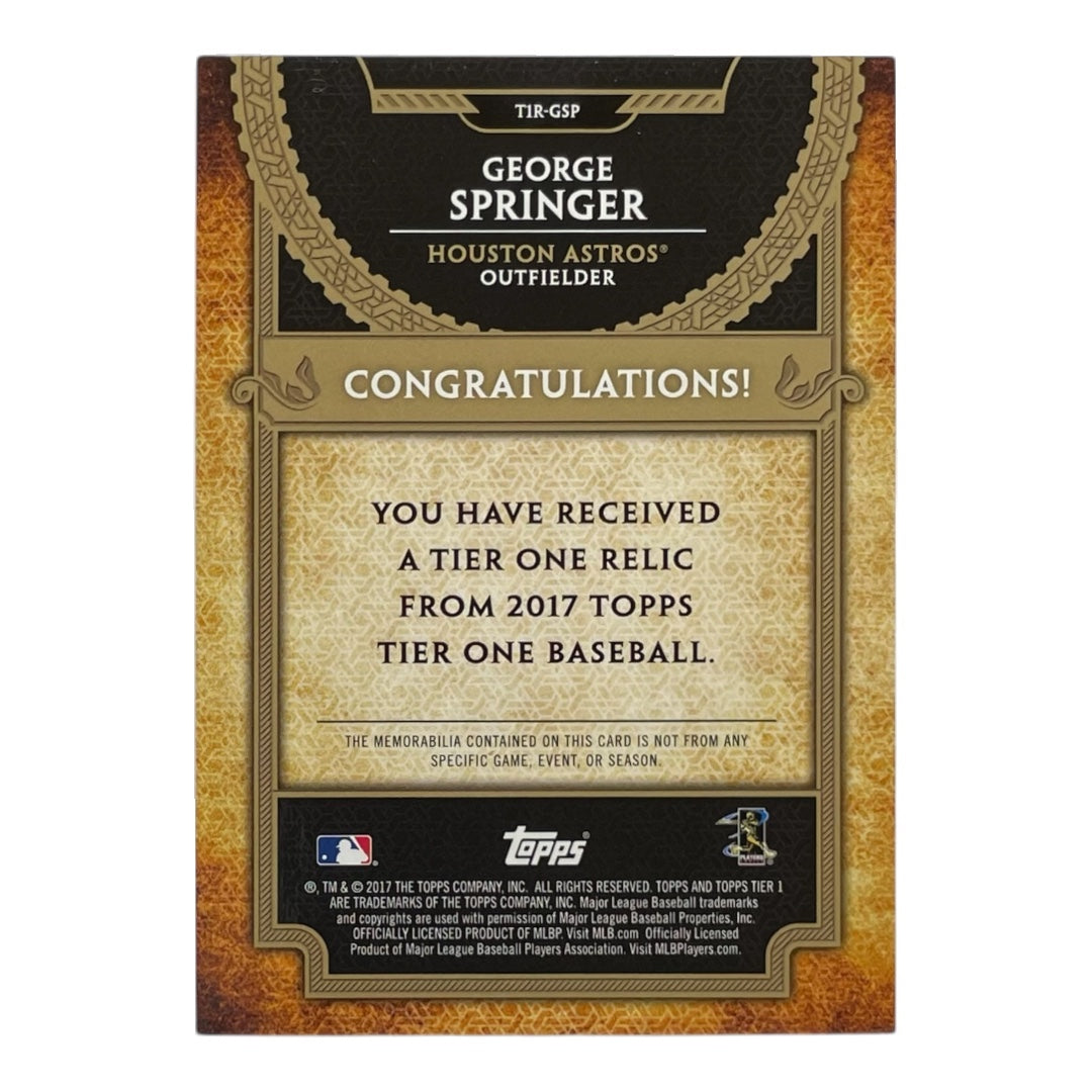 TOPPS MLBカード TIER 1 GEORGE SPRINGER HOUSTON ASTROS /331 #T1R-GRP 中古 IT2