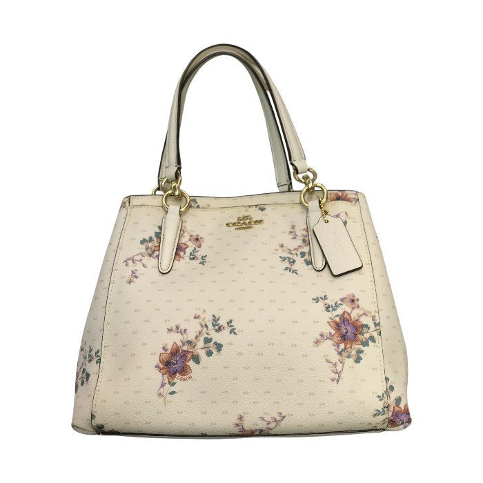 COACH コーチ ハンドバッグ レディース 2way 斜め掛け ショルダー 花柄 フラワー アイボリー F31419 中古 T1