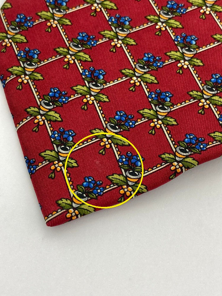 Salvatore Ferragamo サルヴァトーレフェラガモ 花柄 ネクタイ シルク100％ 中古 D4