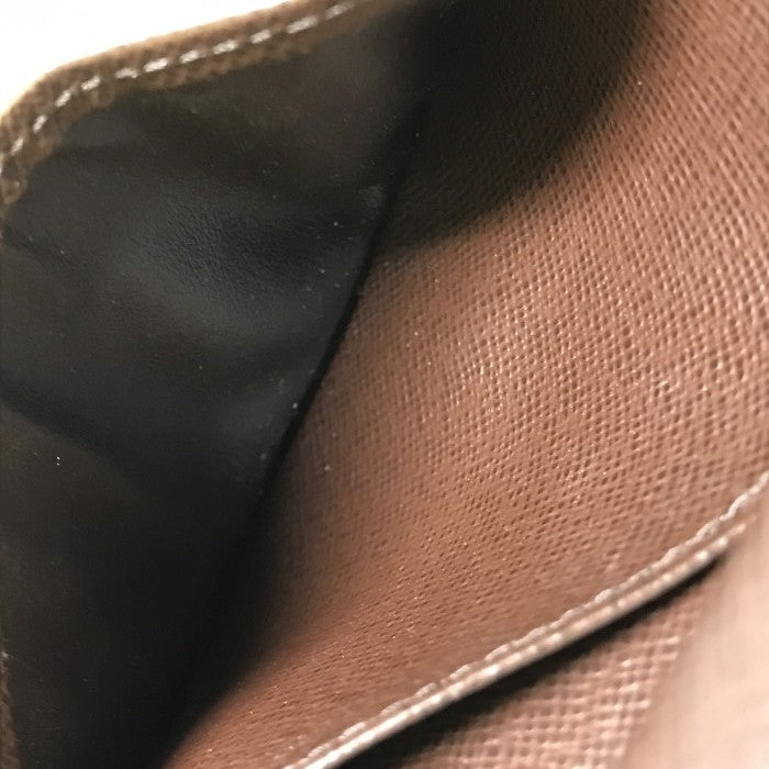 LOUIS VUITTON ルイヴィトン ダミエ エベヌ ポルトモネ・ビエ・ヴィエノワ 財布 レディース 2つ折り がま口 小銭入れあり ブラウン N61664 中古 T1