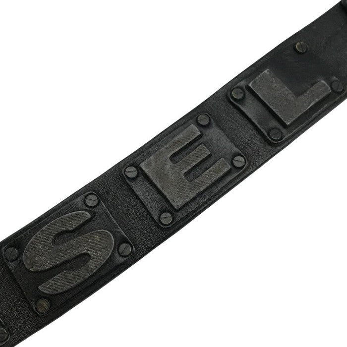 DIESEL ディーゼル ベルト メンズ レザー ロゴ プレート ピン式 ブラック 85cm 中古 T1