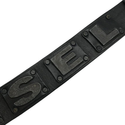 DIESEL ディーゼル ベルト メンズ レザー ロゴ プレート ピン式 ブラック 85cm 中古 T1