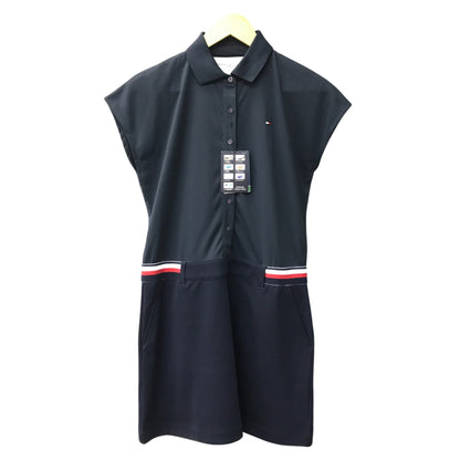 TOMMY HILFIGER GOLF ワンピース レディース フレンチスリーブ ノースリーブ ゴルフウェア ネイビー Lサイズ THLA217 中古 T1