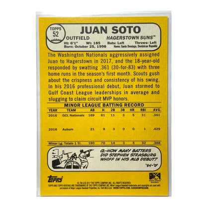 TOPPS MLBカード HERITAGE JUAN SOTO SUNS #52 中古 IT2
