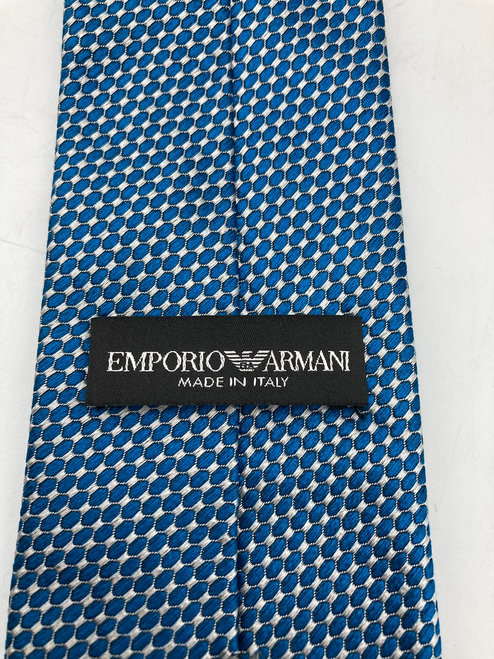 EMPORIO ARMANI エンポリオアルマーニ シルク100％ ネクタイ ドット 水玉 ブルー 中古 D4