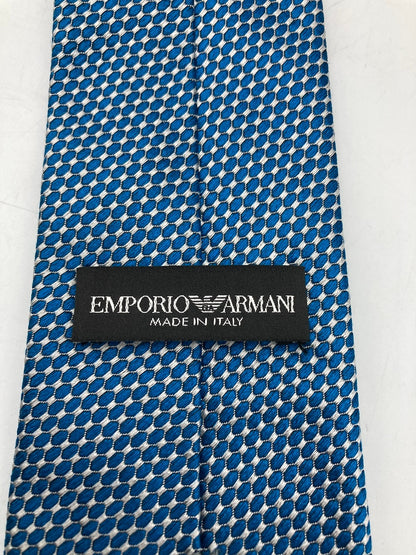 EMPORIO ARMANI エンポリオアルマーニ シルク100％ ネクタイ ドット 水玉 ブルー 中古 D4