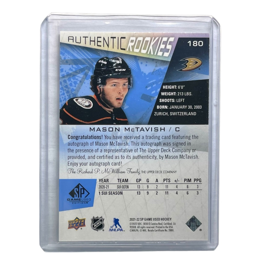 UPPER DECK NHLカード SP GAME USED MASON MCTAVISH ANAHEIM DUCKS #180 中古 IT2