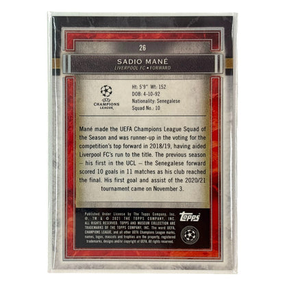 TOPPS サッカーカード MUSEUM COLLECTION SADIO MANE LIVERPOOL 34/75 #26 中古 IT1