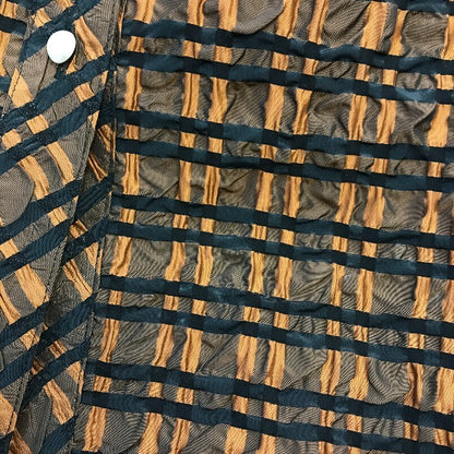 Rene ルネ TISSUE ワンピース レディース フレア 5分袖 チェック柄 ベルト付き しわ加工 ブラウン 36サイズ 6136077 中古 T1