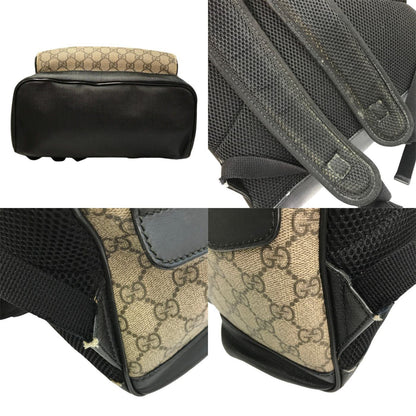 GUCCI グッチ GGスプリーム バックパック ユニセックス PVC レザー リュックサック A4収納 デイパック ベージュ 406370 中古 T1