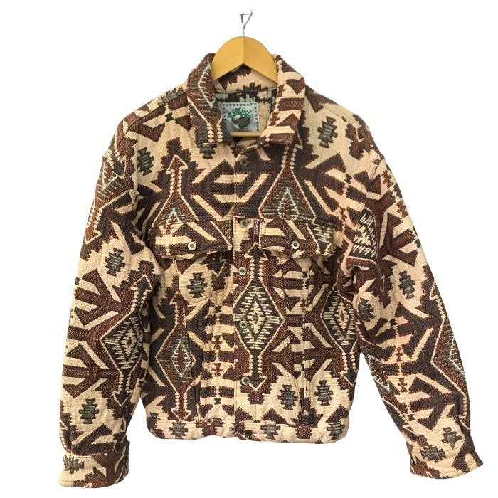 KOMODO コモド ジャケット メンズ コットン ネイティブ カバーオール 厚手シャツ ハンドメイド ベージュ/ブラウン Mサイズ 中古 T1