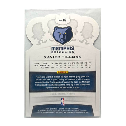 PANINI NBAカード CROWN ROYALE DIE CUT XAVIER TILLMAN MEMPHIS GRIZZLIES /99 #87 中古 IT2