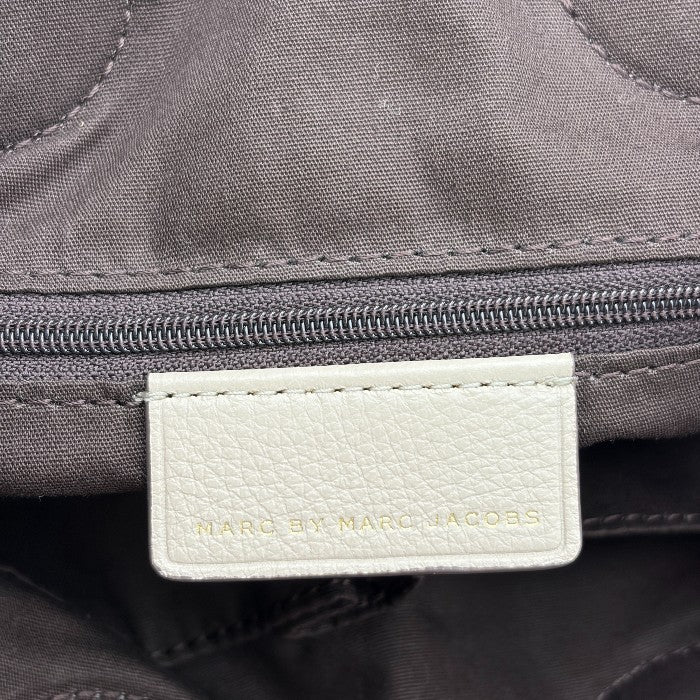 MARC BY MARC JACOBS マーク バイ マーク ジェイコブス レザー ショルダーバッグ ベージュ ハンドバッグ 2WAY 斜め掛け 肩掛け 鞄 ブランド 中古 W４
