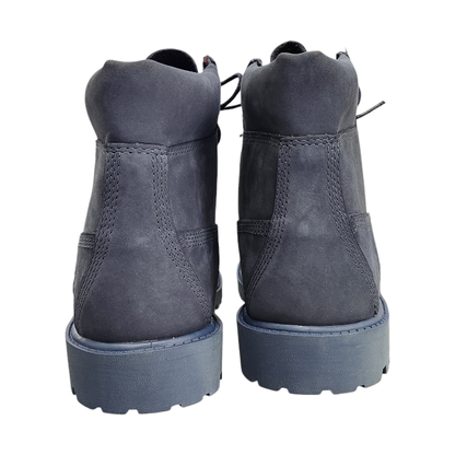 Timberland ティンバーランド 6インチ ワークブーツ ジュニア レディース ヌバック レザー 防水 ウォータープルーフ ネイビー 24cm A171S 中古 T1