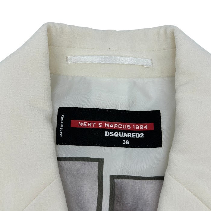 DSQUARED2 ディースクエアード ジャケット 38 メンズ ホワイト ダブルジャケット アウター 秋 冬 中古 W1