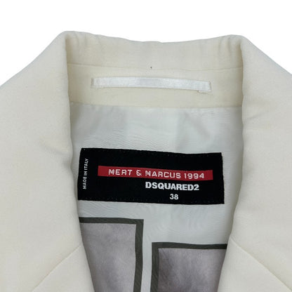 DSQUARED2 ディースクエアード ジャケット 38 メンズ ホワイト ダブルジャケット アウター 秋 冬 中古 W1