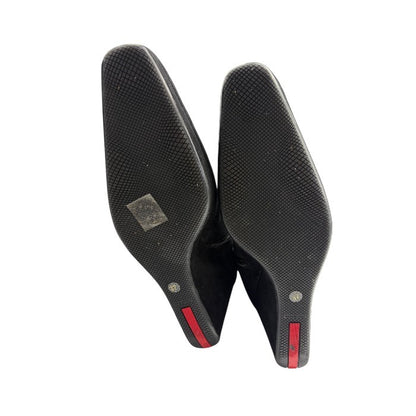 ジャンク品 PRADA プラダ スエード ロングブーツ 37 (約24.0cm) ブランド おしゃれ レディース 厚底 中古 W４