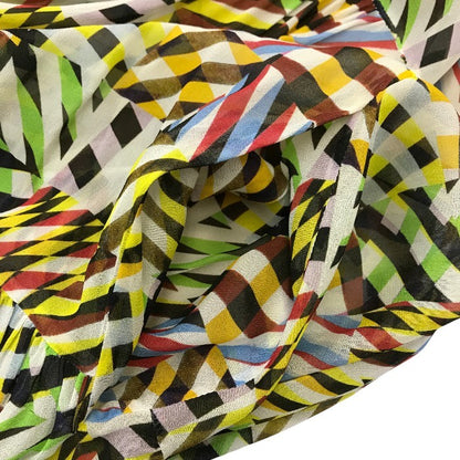 AKRIS アクリス punto ワンピース レディース ノースリーブ パッチワーク タック ロング マキシドレス マルチカラー F36サイズ 中古 T1