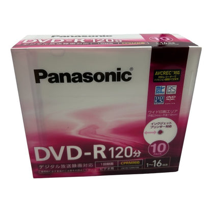 未使用品 Panasonic パナソニック 録画用4.7GB 片面120分 1～16倍速 DVDーR ディスク 10枚入り LM-RC120N 10パックセット 生産終了品 デジタル放送録画 中古 W４