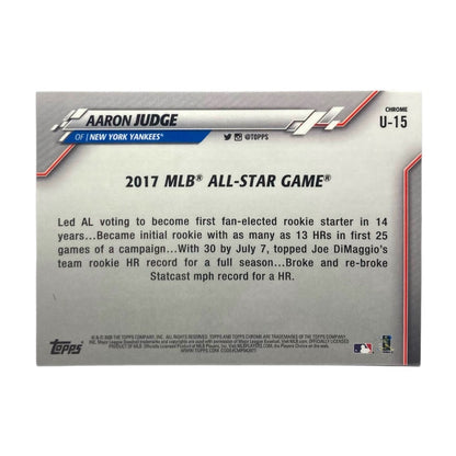 TOPPS MLBカード CHROME AARON JUDGE NEW YORK YANKEES #U-15 中古 IT2