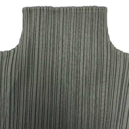 ISSEY MIYAKE イッセイミヤケ カットソー レディース ハイネック ノースリーブ プリーツ トップス グレー Mサイズ PP05-JK603 中古 T1